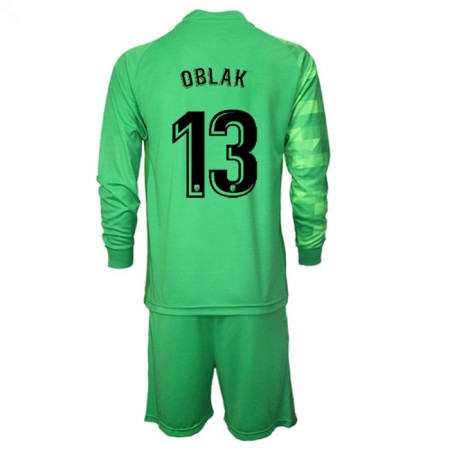 Fotballdrakt Atlético Madrid Keeper Jan Oblak 13 Barn Tredjetrøye 2021-2022 Langermet